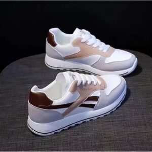 Women's Colorblock Lace Up Lucky Girl Sneakers, Casual & Versatile Low Top Running Shoes